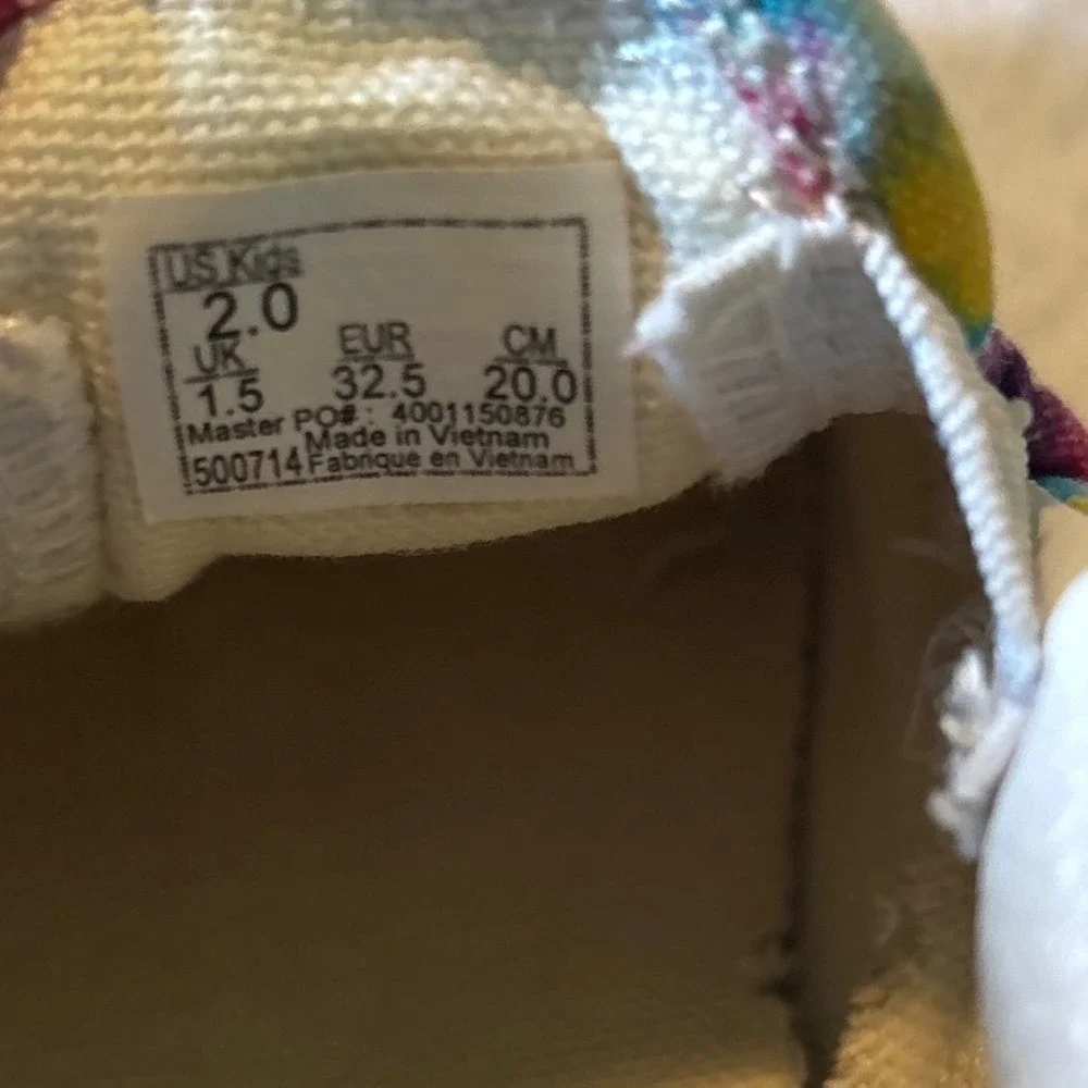 Vans Kids Classic Slip-On Multi Color Tie Dye Spiral Canvas Sneakers Size 2.0